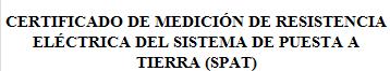 Certificado puesta a tierra